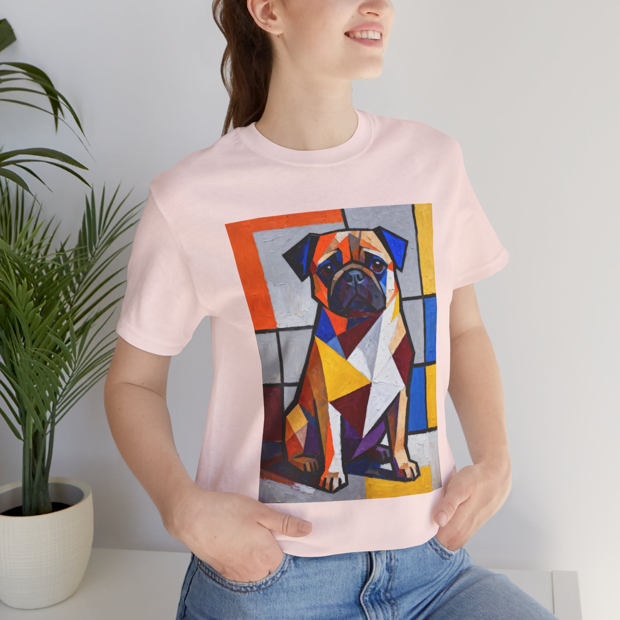Pug T Shirt | Living Work of Art Collection | Cubist Style