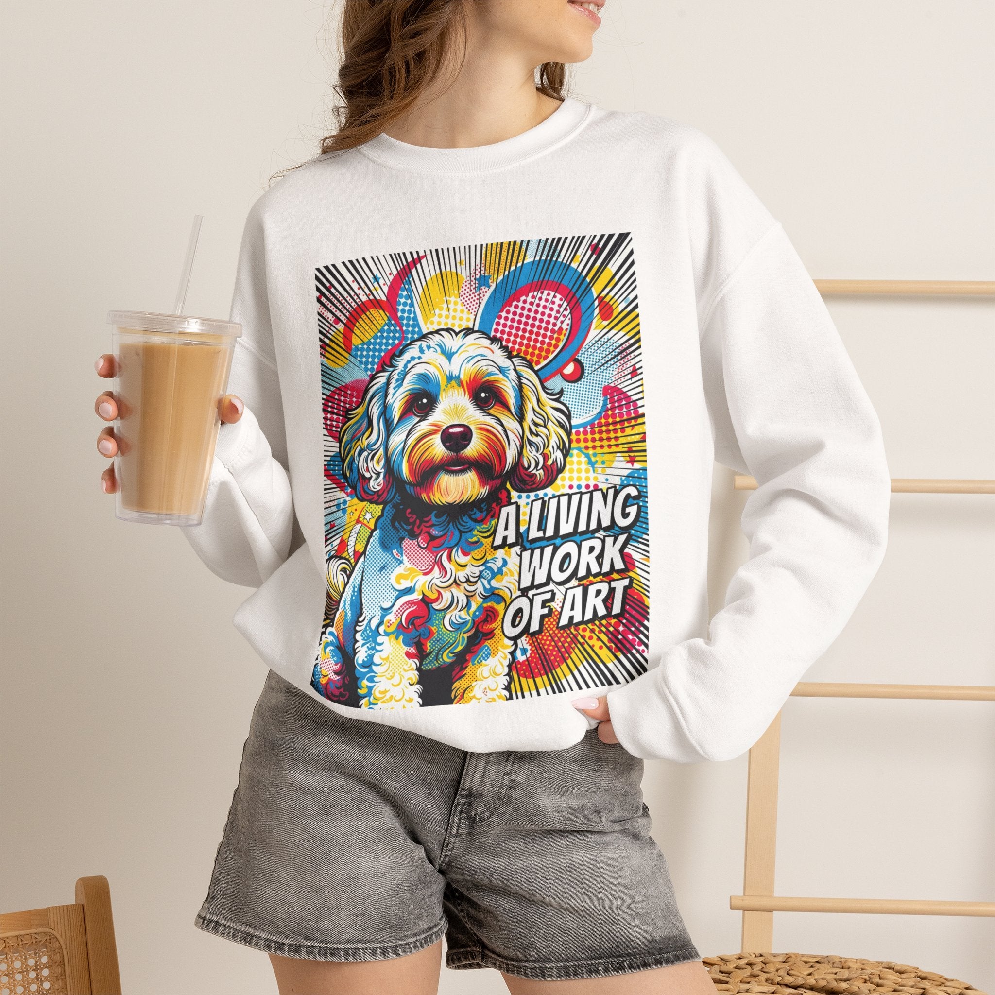 Cavapoo Sweatshirt | Living Work of Art Collection | Pop Art