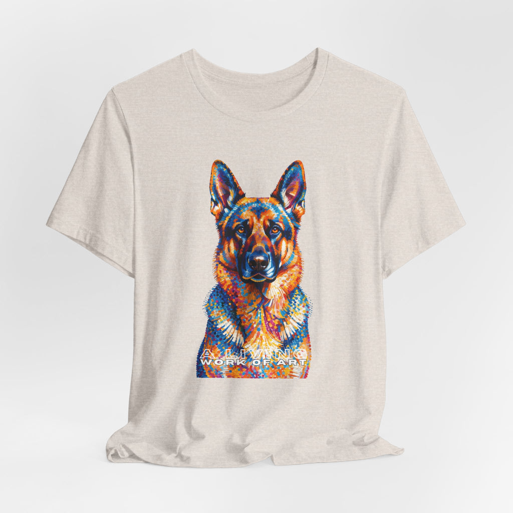 German Shepherd T Shirt | Living Work of Art Collection | Pointillism Style