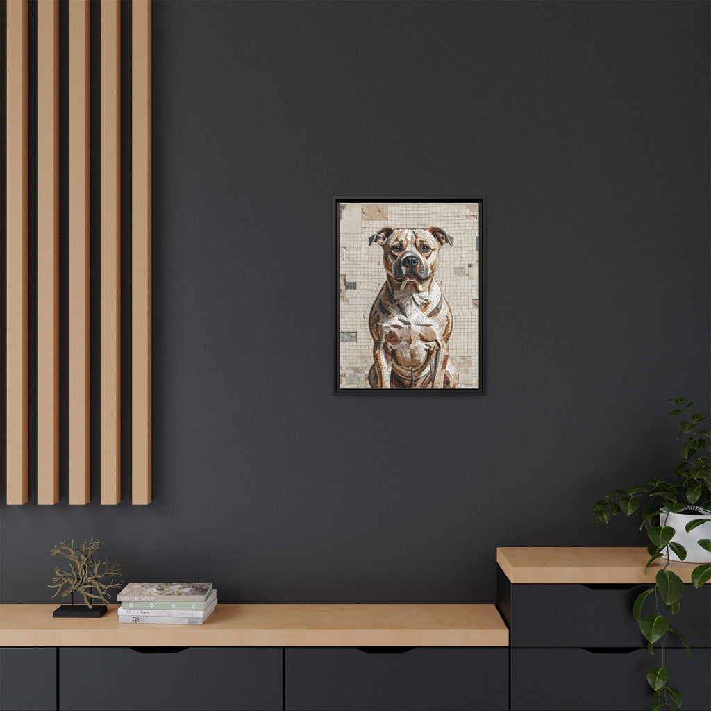 Staffordshire Bull Terrier Canvas Wall Art | Living Work of Art Collection | Mosaic Style Print