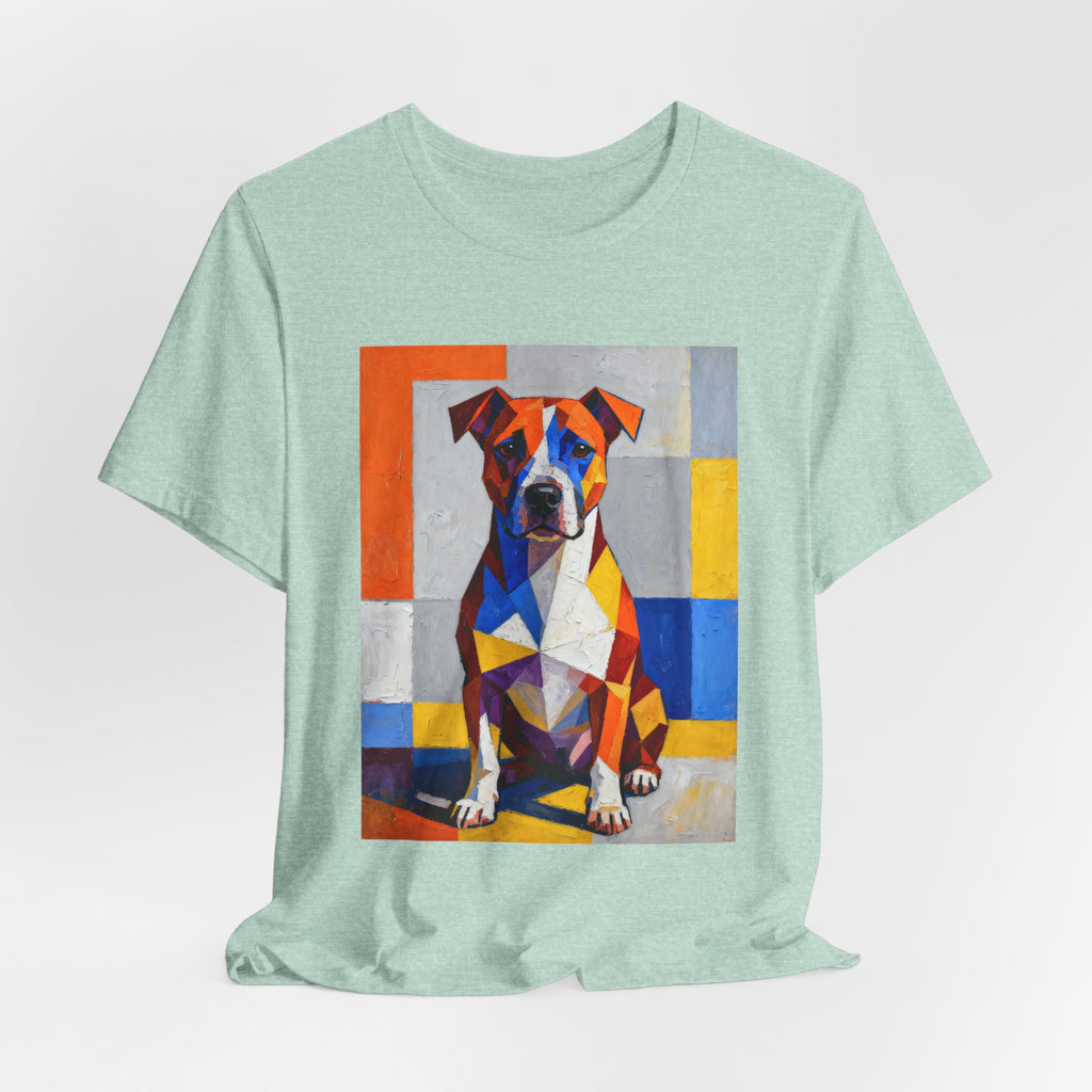 Staffordshire Bull Terrier T Shirt | Living Work of Art Collection | Cubist Style