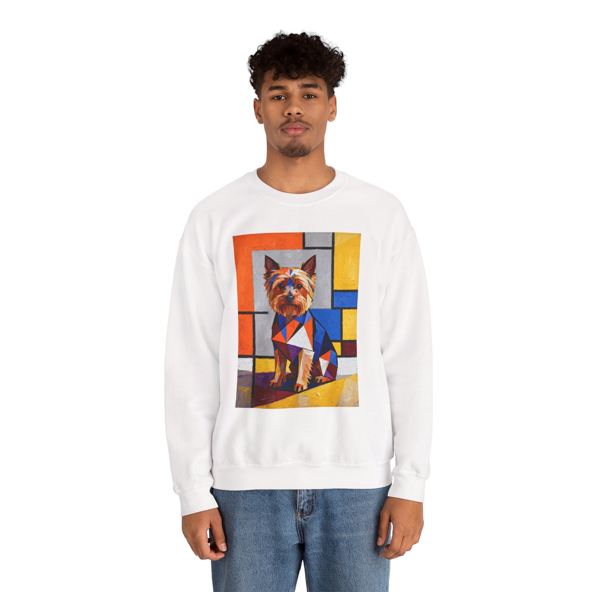 Yorkshire Terrier Sweatshirt | Living Work of Art Collection | Cubist Style