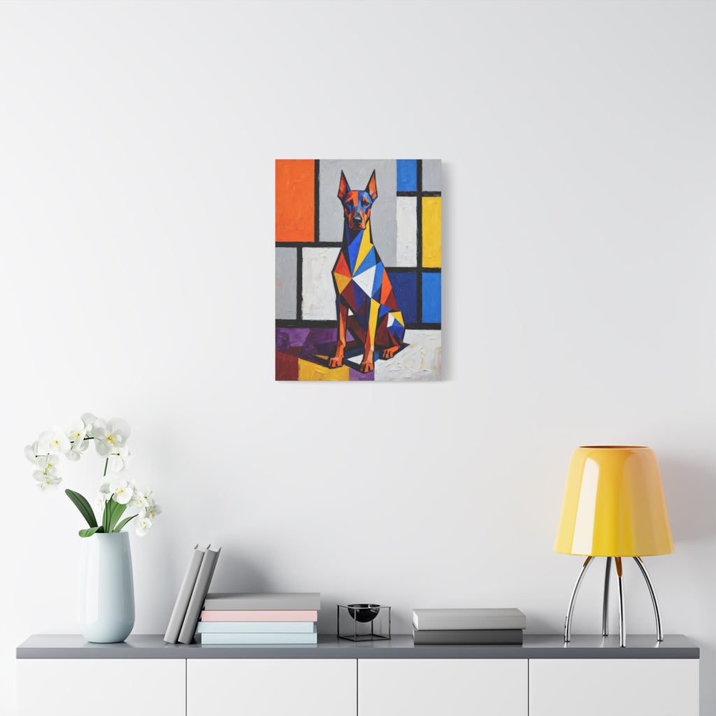 Doberman Pinscher Canvas Wall Art | Living Work of Art Collection | Cubist Style Print