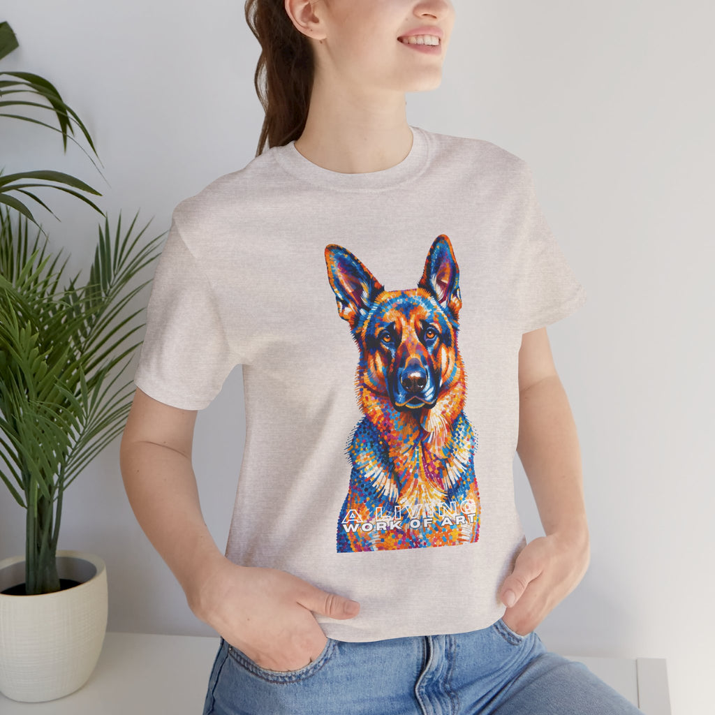 German Shepherd T Shirt | Living Work of Art Collection | Pointillism Style