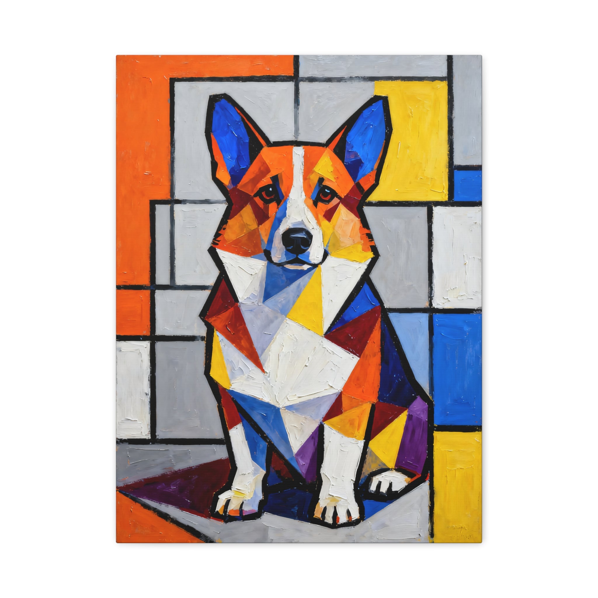 Corgi Canvas Wall Art | Living Work of Art Collection | Cubist Style Print