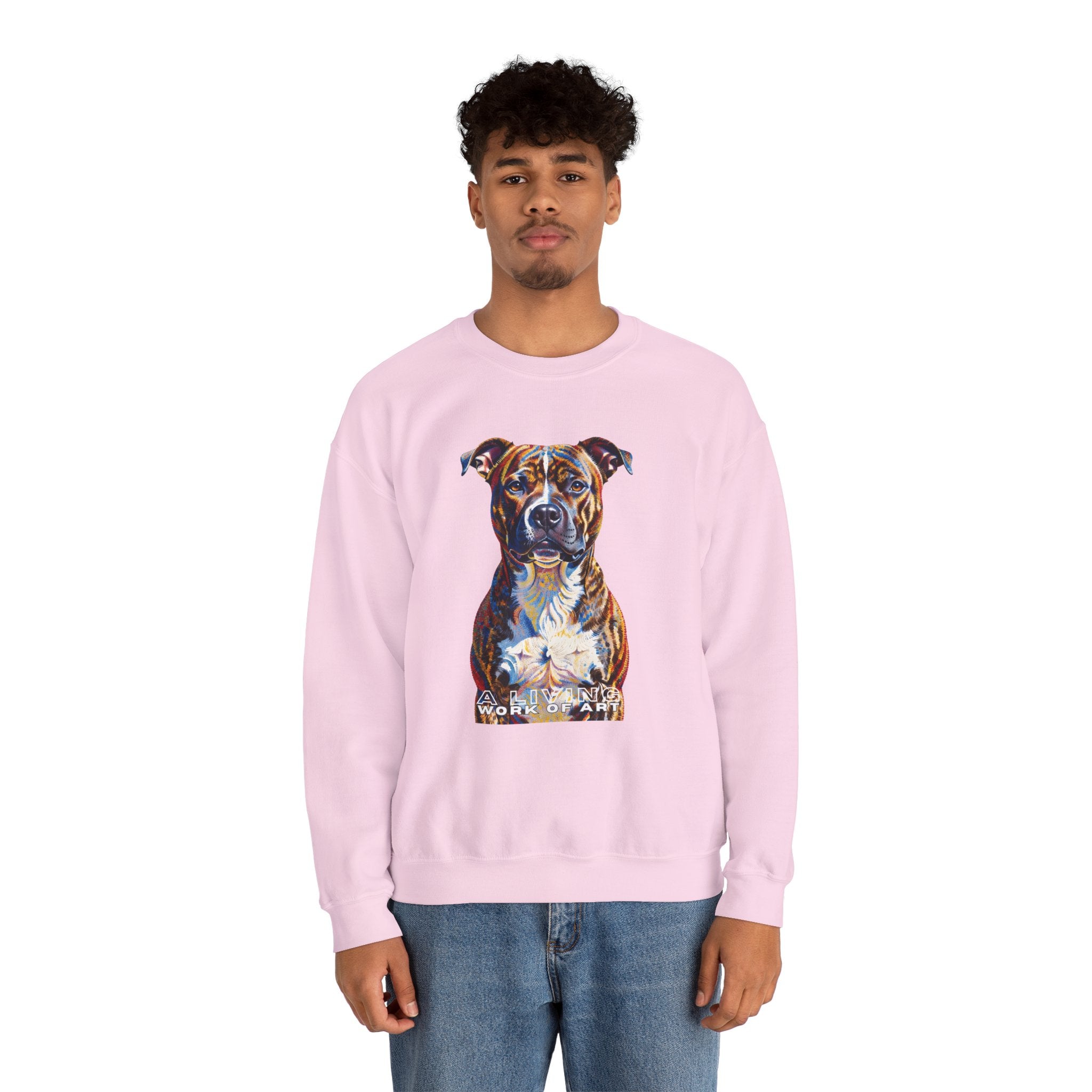 Staffordshire Bull Terrier Sweatshirt | Living Work of Art Collection | Pointillism Style