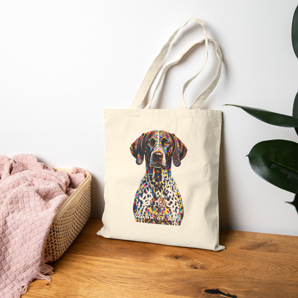 German Shorthaired Pointer Tote Bag | Living Work of Art Collection | Pointillism Style