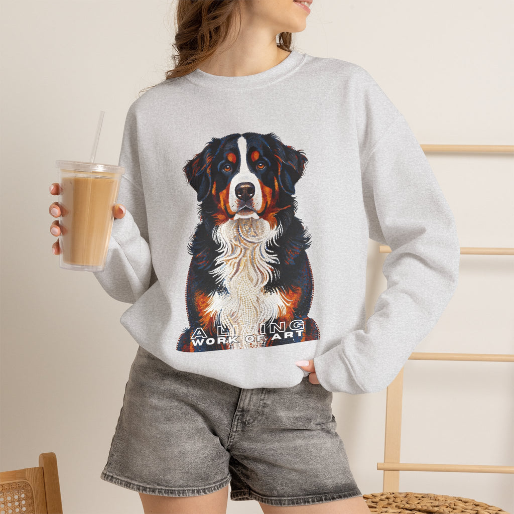 Bernese Mountain Dog Sweatshirt | Living Work of Art Collection | Pointillism Style