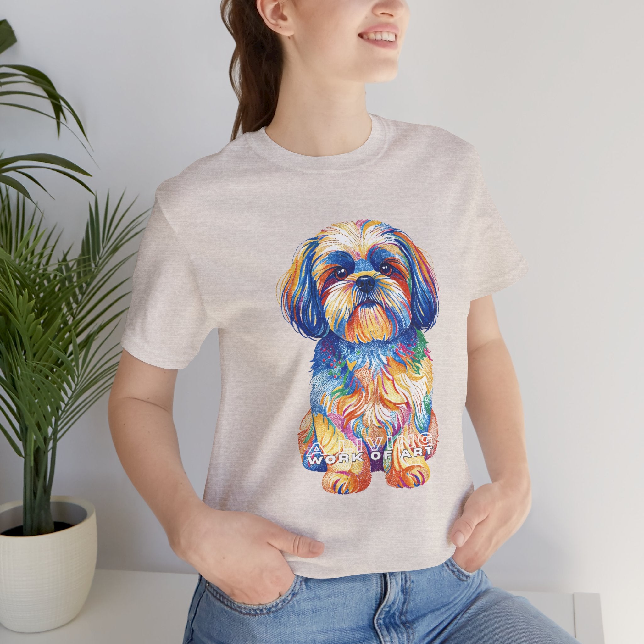 Shih Tzu T Shirt | Living Work of Art Collection | Pointillism Style