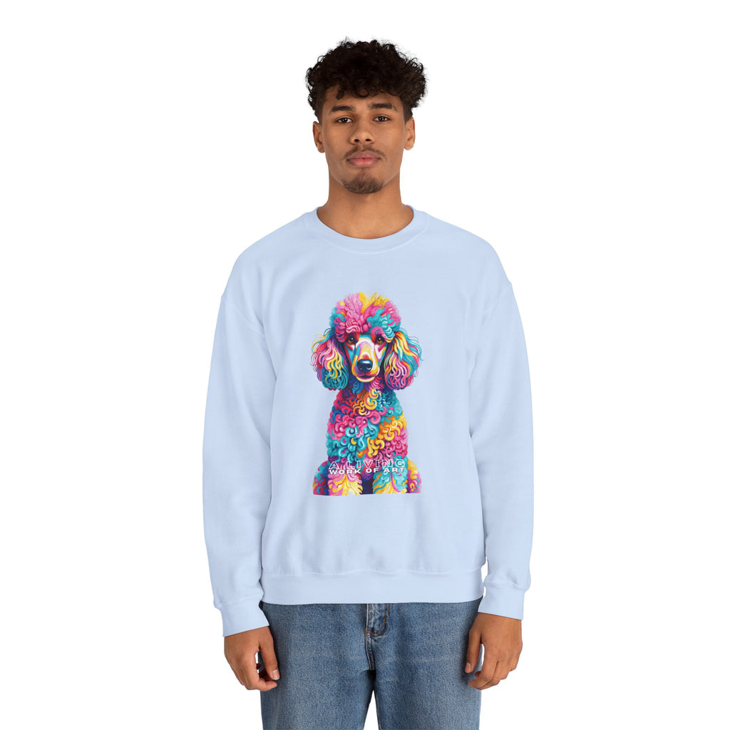 Poodle Sweatshirt | Living Work of Art Collection | Pointillism Style