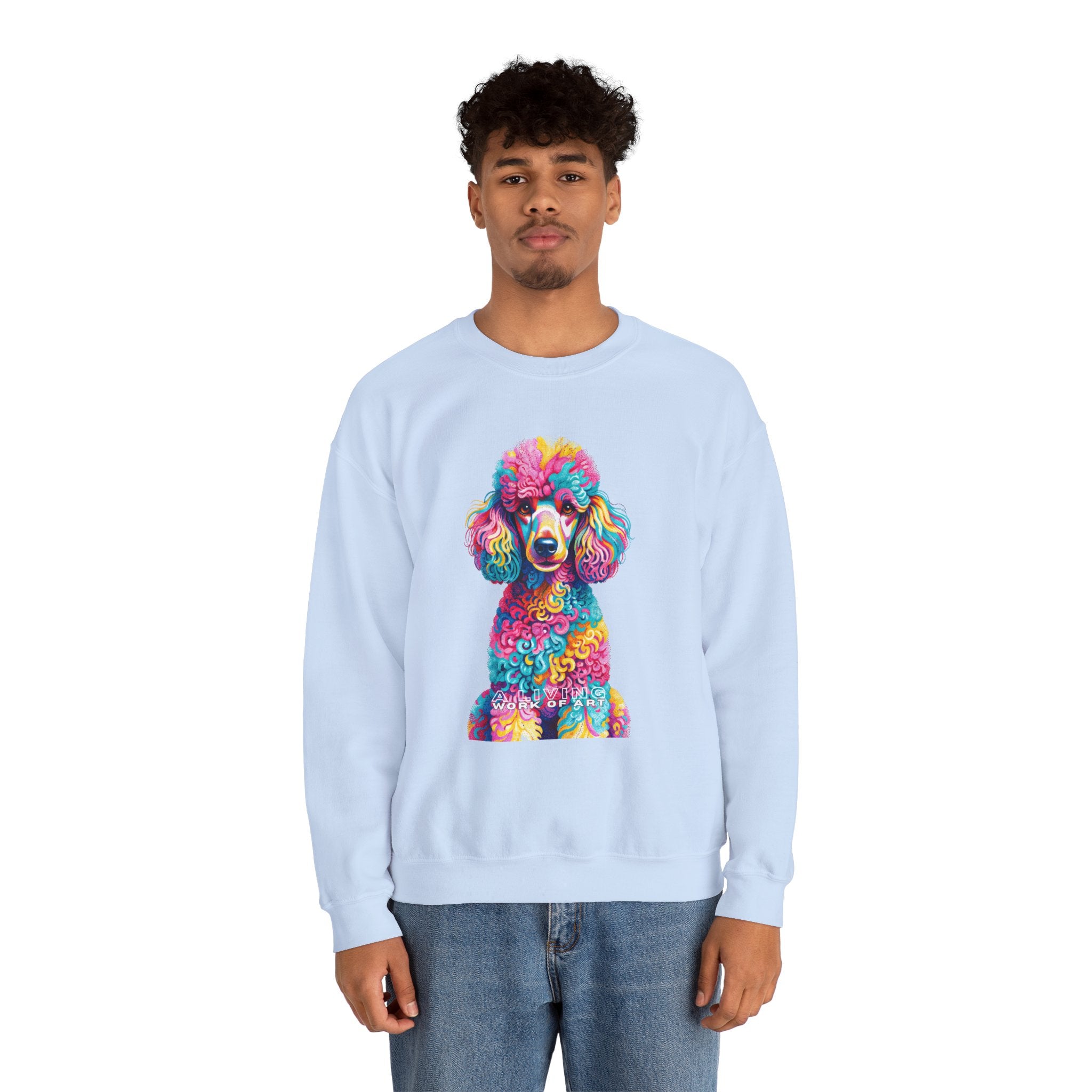 Poodle Sweatshirt | Living Work of Art Collection | Pointillism Style