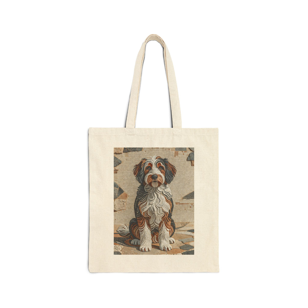 Bernedoodle Tote Bag | Living Work of Art Collection | Mosaic Style