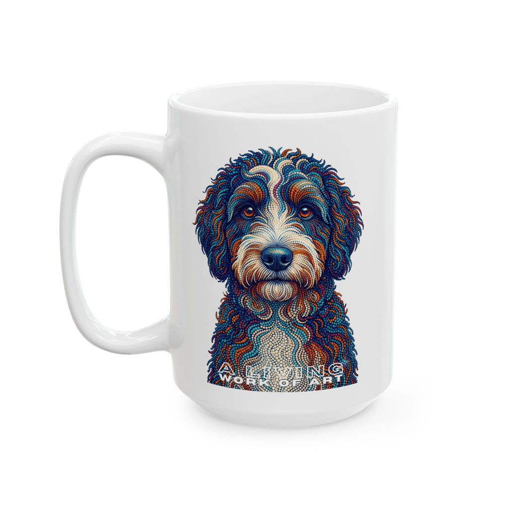Bernedoodle Coffee Mug | Living Work of Art Collection | Pointillism Style