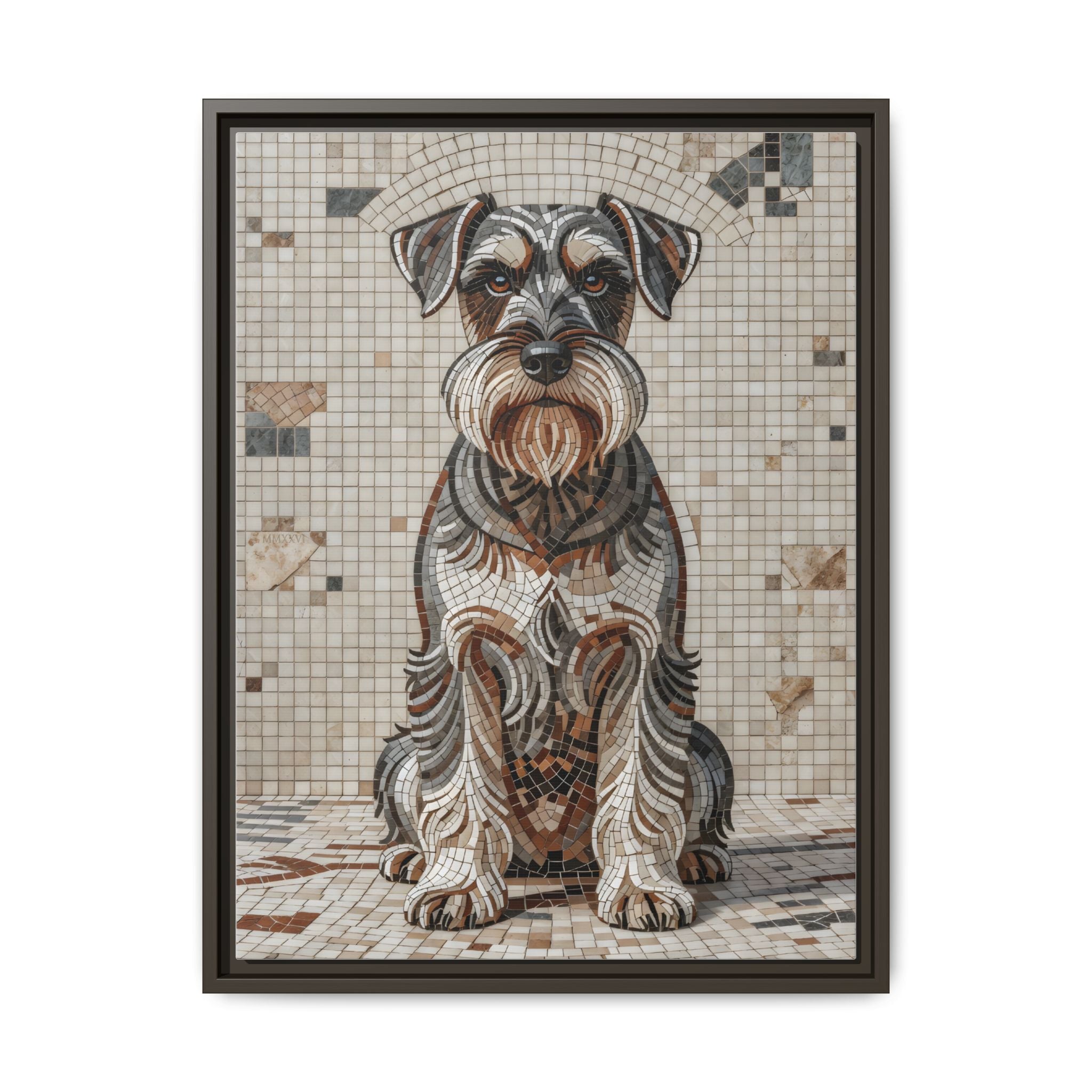 Schnauzer Canvas Wall Art | Living Work of Art Collection | Mosaic Style Print