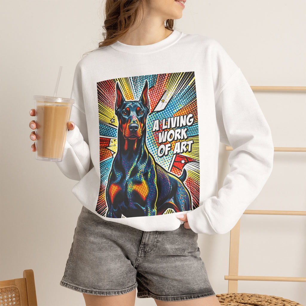 Doberman Pinscher Sweatshirt | Living Work of Art Collection | Pop Art