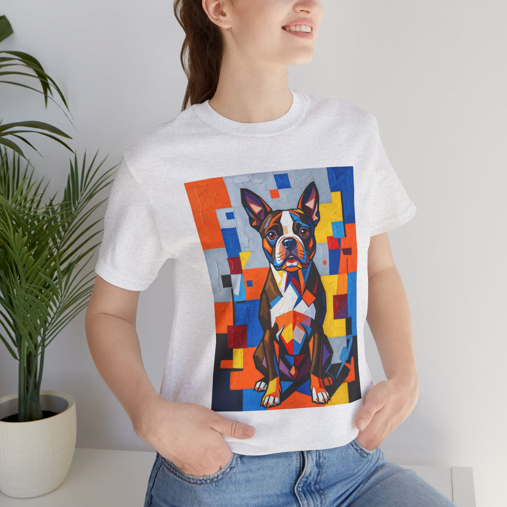 Boston Terrier T Shirt | Living Work of Art Collection | Cubist Style