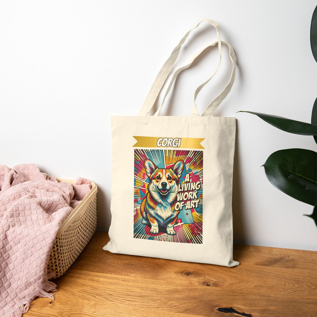 Pembroke Corgi Tote Bag | Living Work of Art Collection | Pop Art