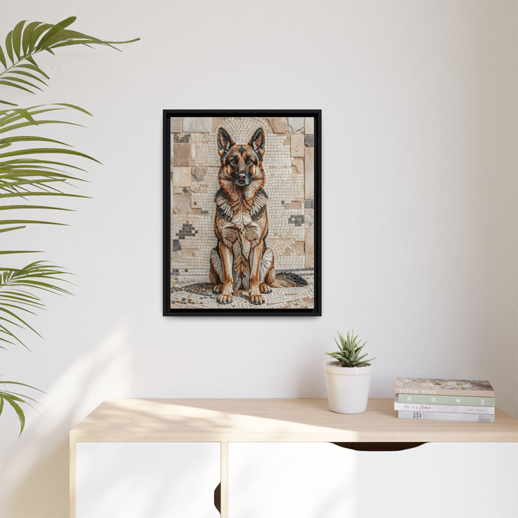 German Shepherd Canvas Wall Art | Living Work of Art Collection | Mosaic Style Print