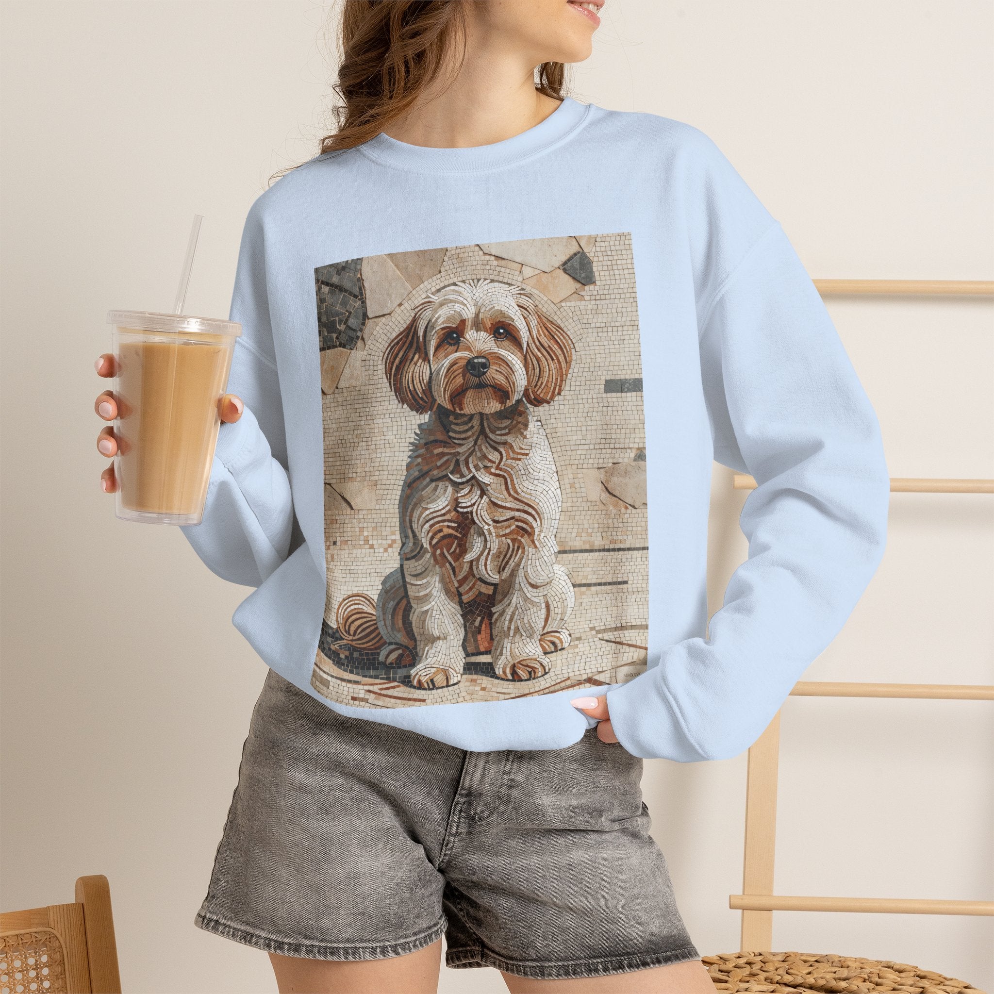 Maltipoo Sweatshirt | Living Work of Art Collection | Mosaic Style