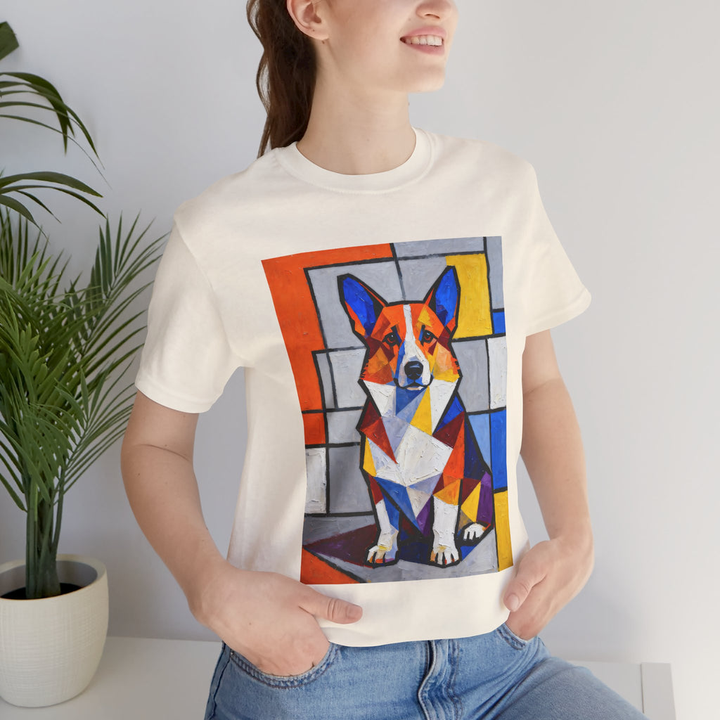 Corgi T Shirt | Living Work of Art Collection | Cubist Style