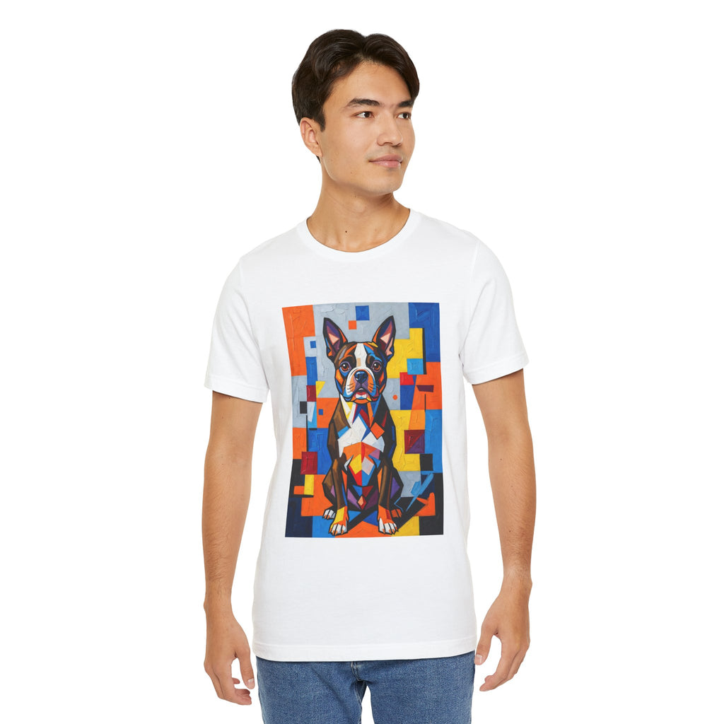 Boston Terrier T Shirt | Living Work of Art Collection | Cubist Style
