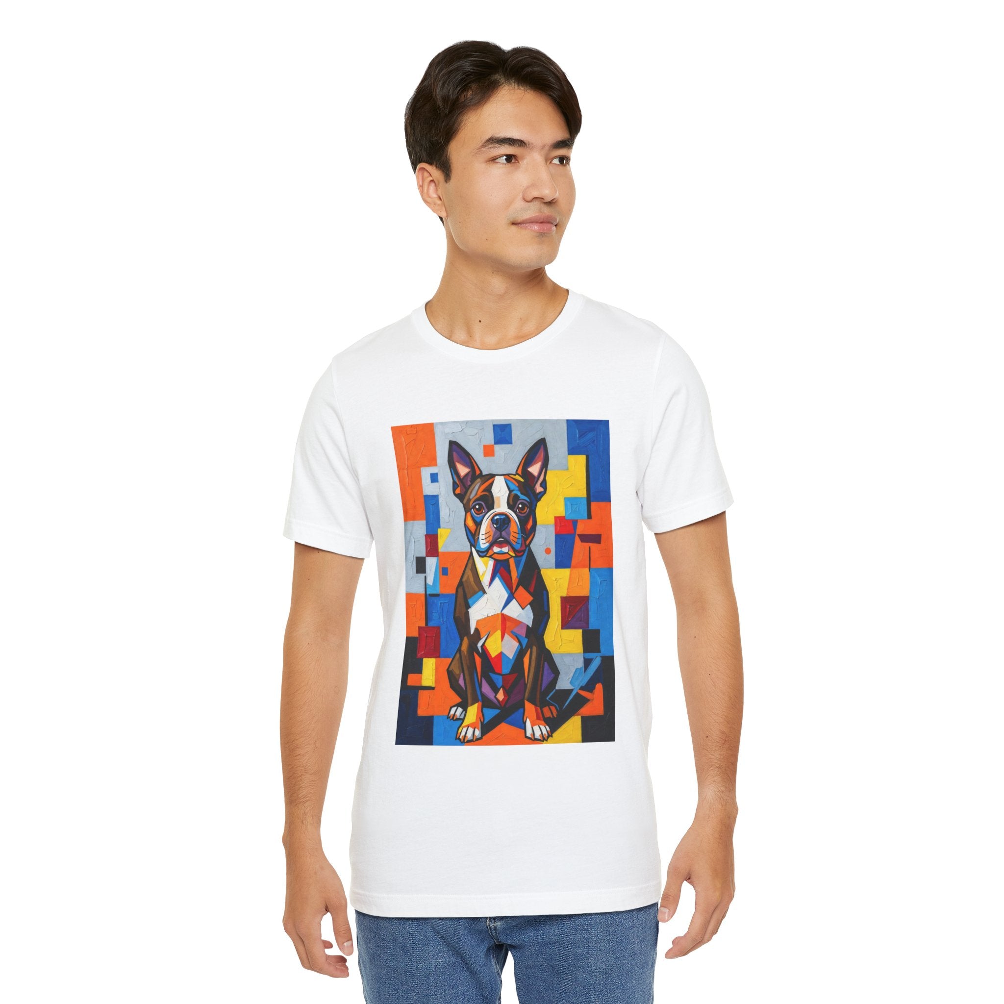 Boston Terrier T Shirt | Living Work of Art Collection | Cubist Style