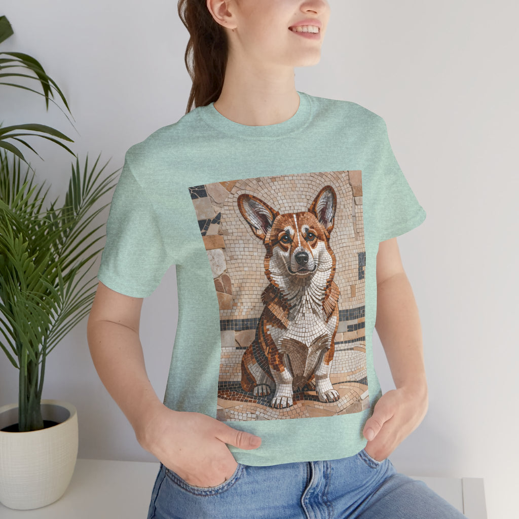 Corgi T Shirt | Living Work of Art Collection | Mosaic Style