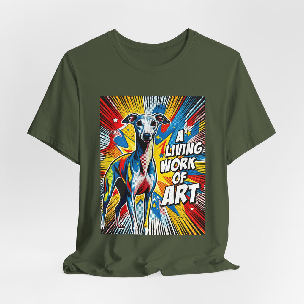 Whippet T Shirt | Living Work of Art Collection | Pop Art