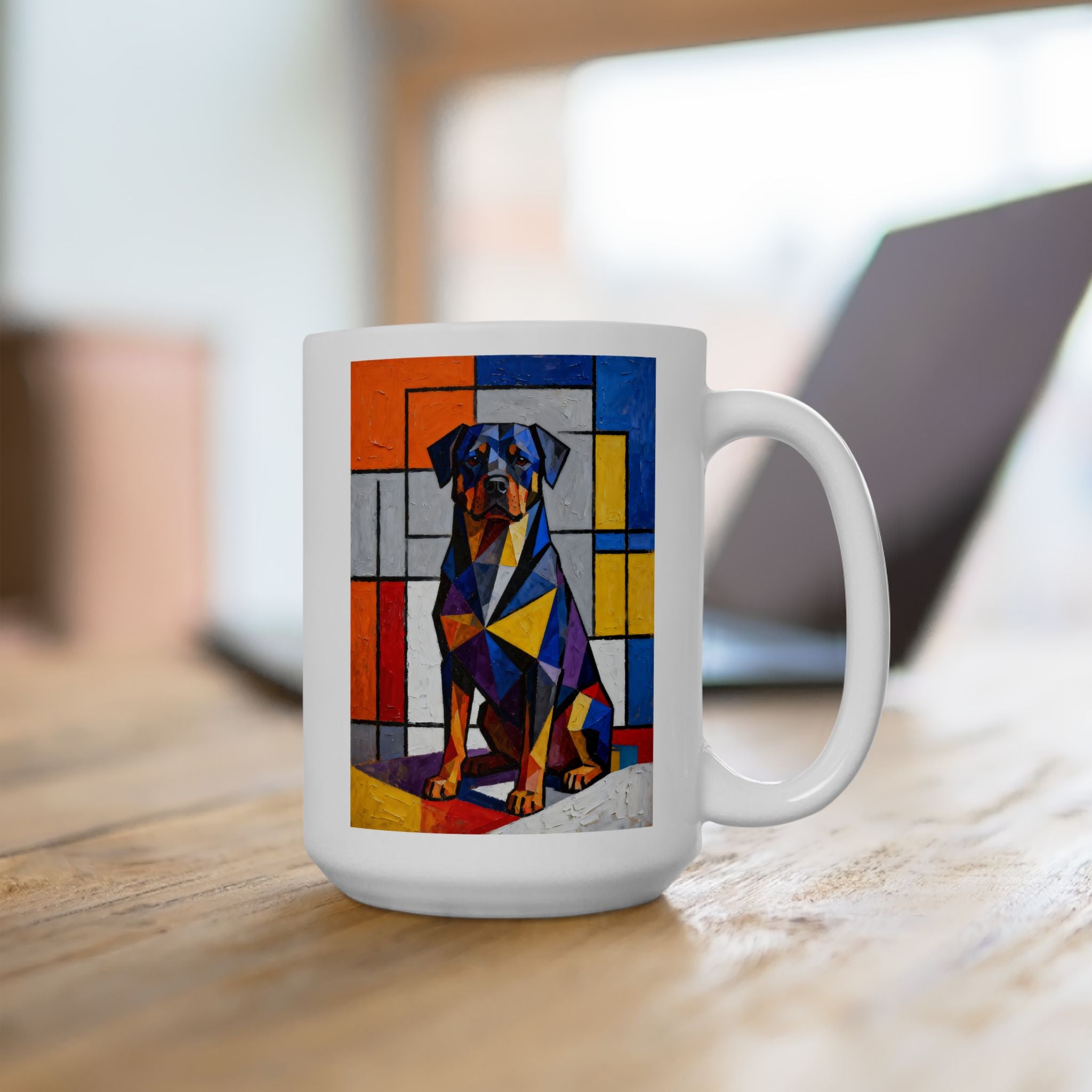 Rottweiler Coffee Mug | Living Work of Art Collection | Cubist Style