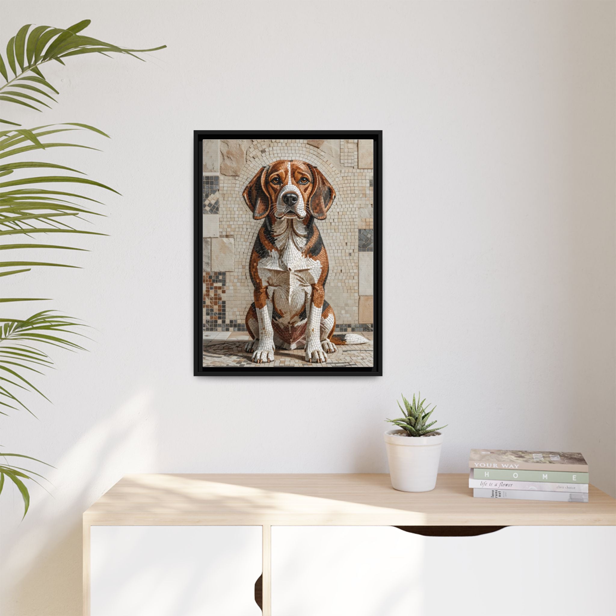 Beagle Canvas Wall Art | Living Work of Art Collection | Mosaic Style Print
