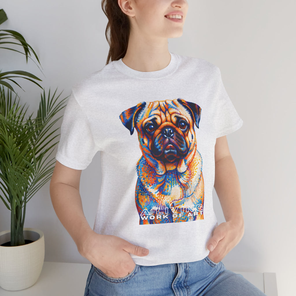 Pug T Shirt | Living Work of Art Collection | Pointillism Style