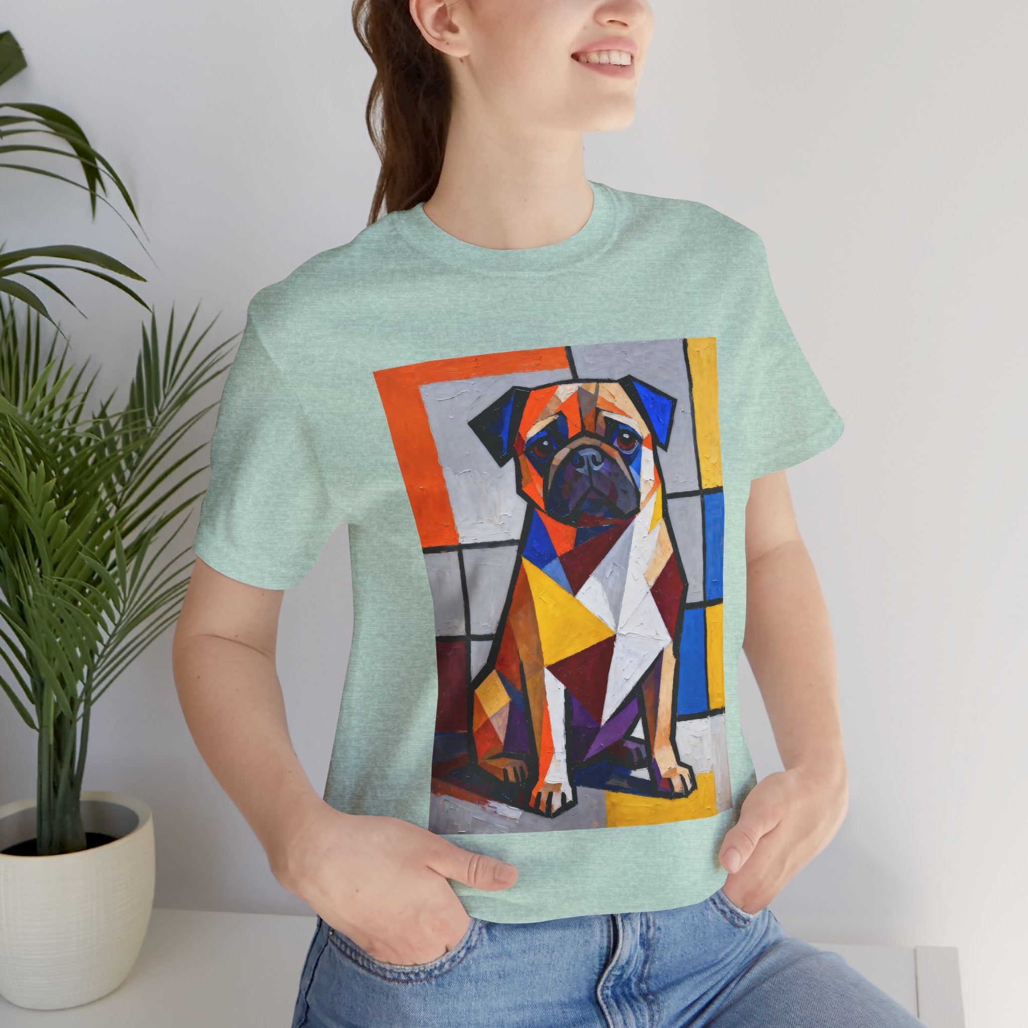 Pug T Shirt | Living Work of Art Collection | Cubist Style