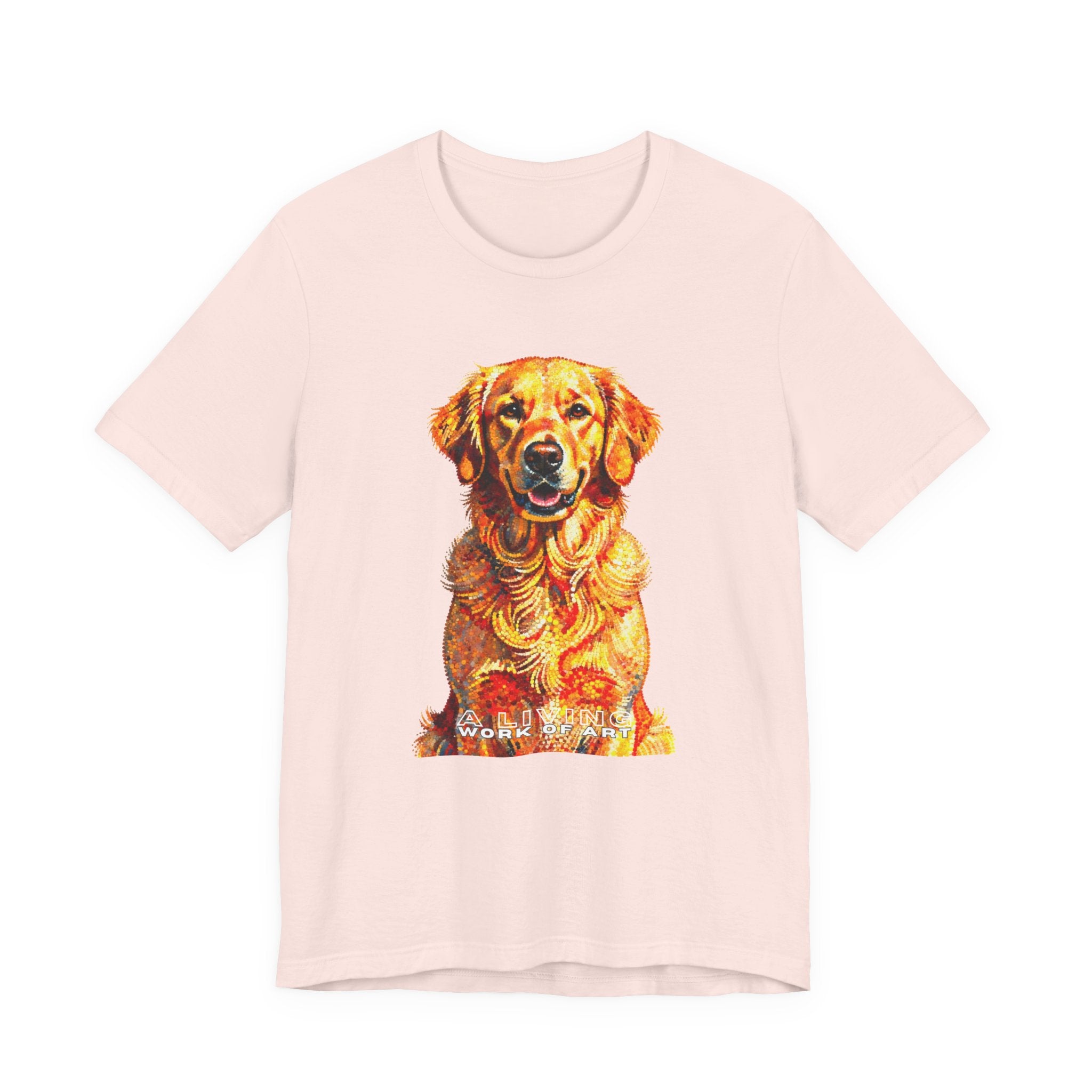 Golden Retriever Pointer T Shirt | Living Work of Art Collection | Pointillism Style