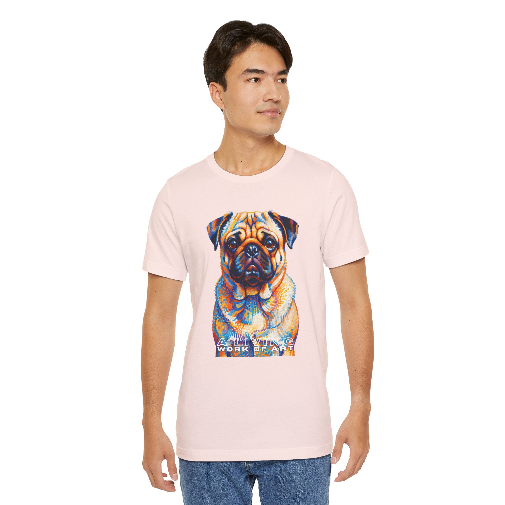 Pug T Shirt | Living Work of Art Collection | Pointillism Style