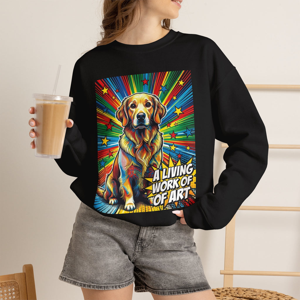 Golden Retriever Sweatshirt | Living Work of Art Collection | Pop Art