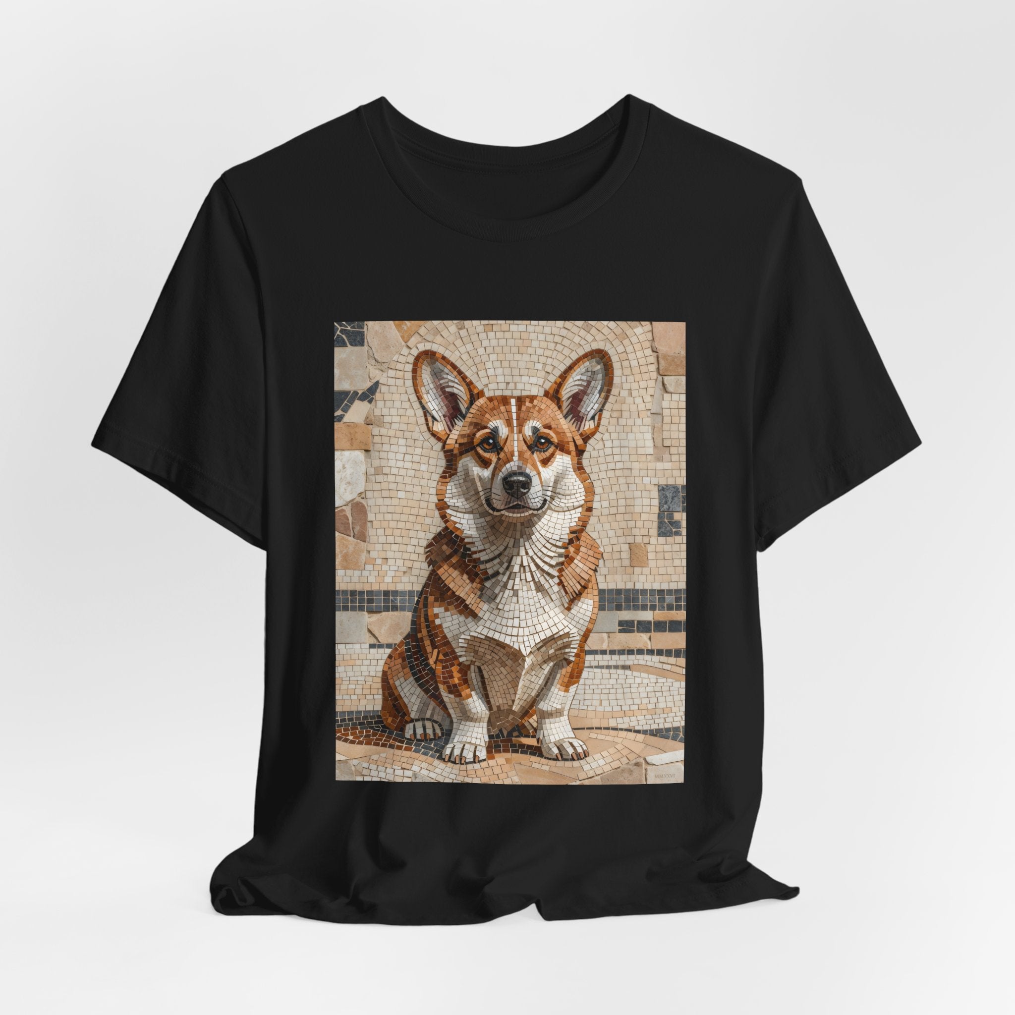 Corgi T Shirt | Living Work of Art Collection | Mosaic Style