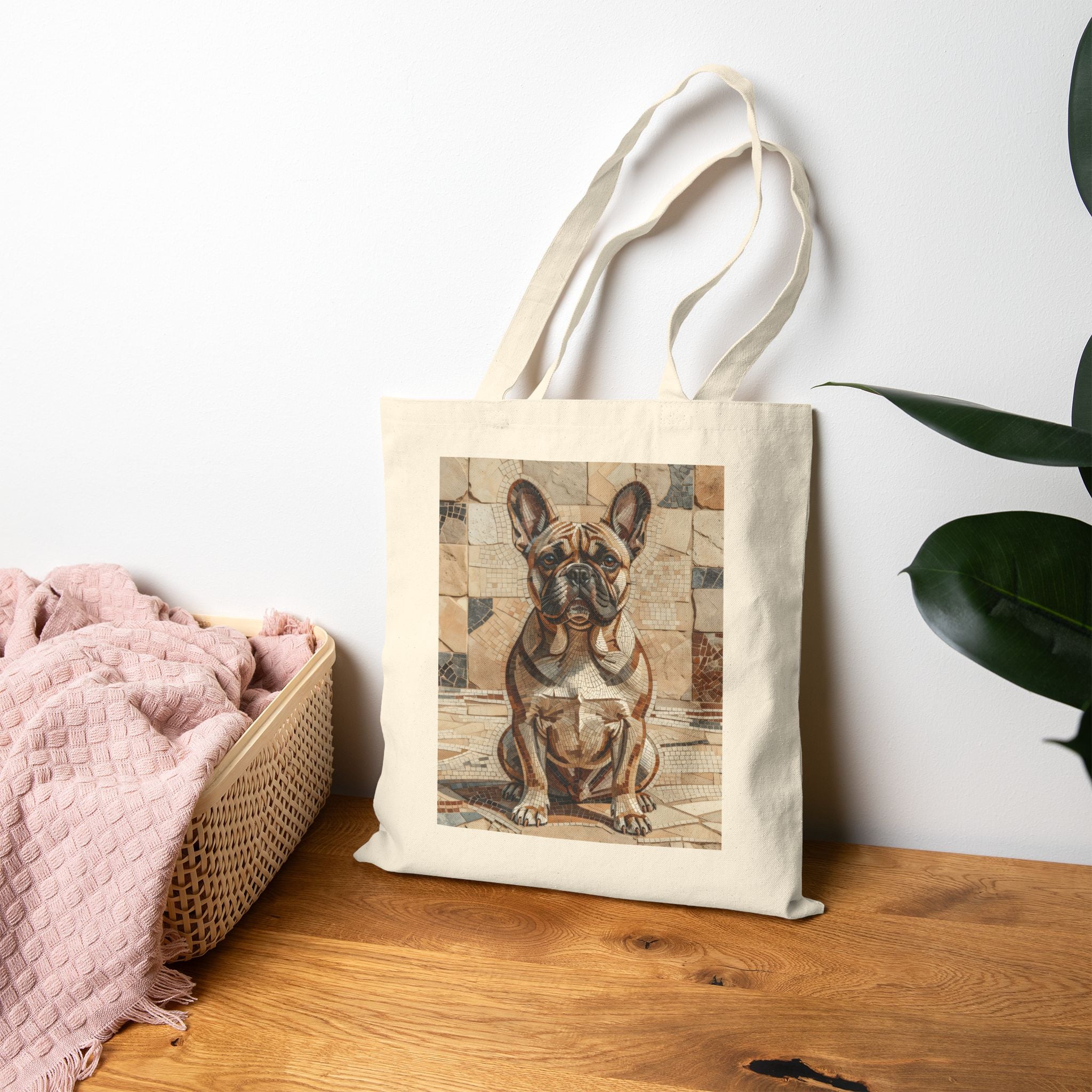 French Bulldog Tote Bag | Living Work of Art Collection | Mosaic Style