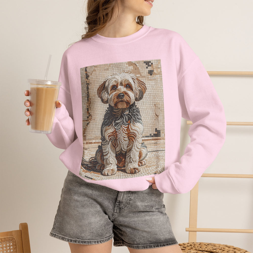 Yorkipoo Sweatshirt | Living Work of Art Collection | Mosaic Style