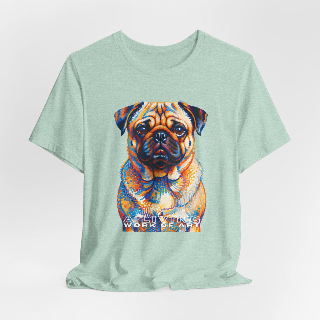 Pug T Shirt | Living Work of Art Collection | Pointillism Style