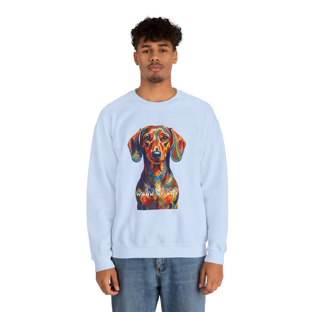 Dachshund Sweatshirt | Living Work of Art Collection | Pointillism Style