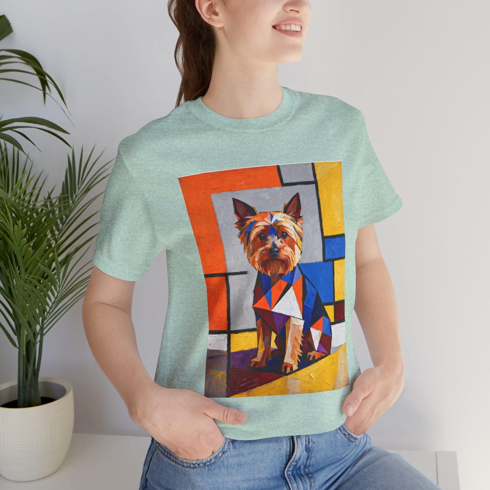 Yorkshire Terrier T Shirt | Living Work of Art Collection | Cubist Style