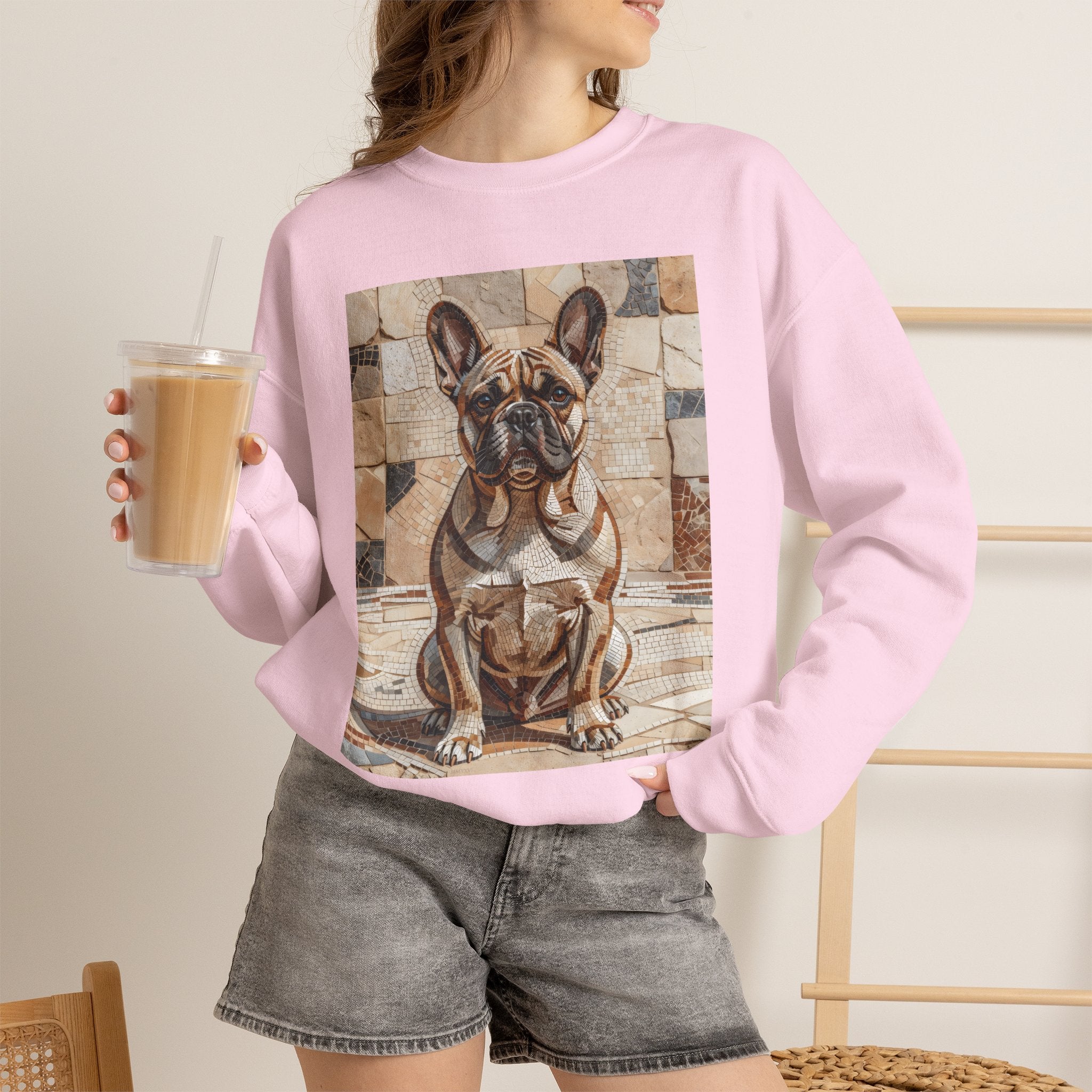 French Bulldog Sweatshirt | Living Work of Art Collection | Mosaic Style