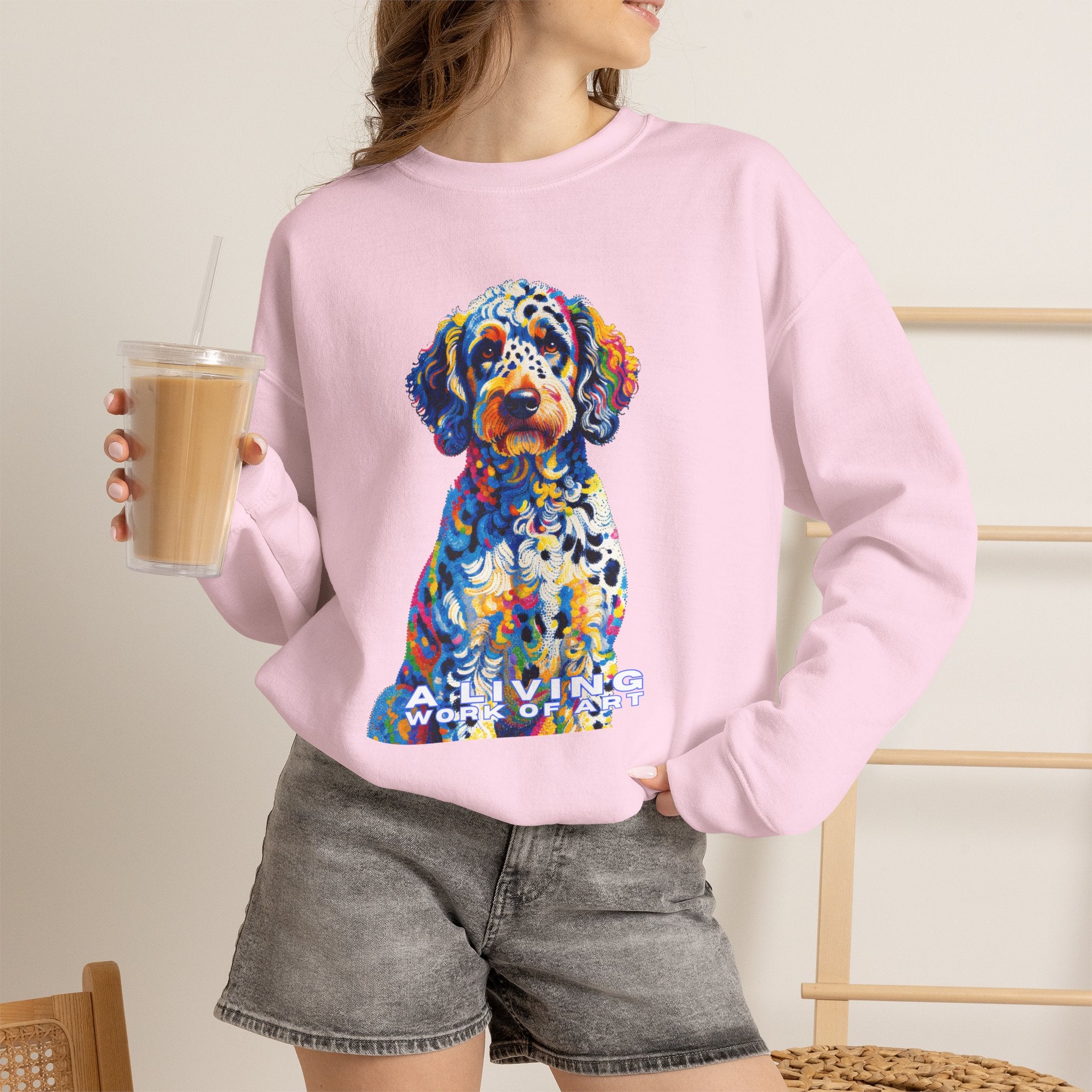 Labradoodle Sweatshirt | Living Work of Art Collection | Pointillism Style
