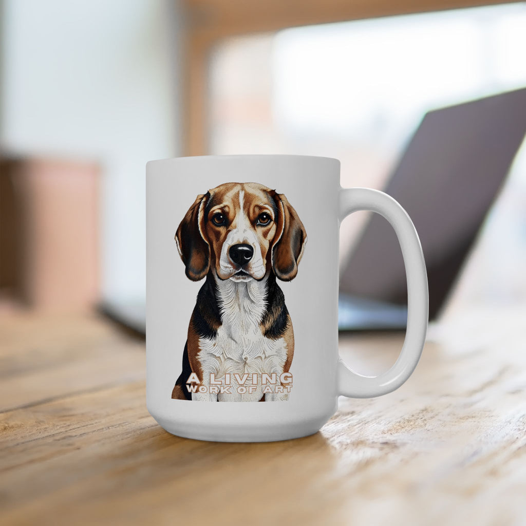 Beagle Coffee Mug | Living Work of Art Collection | Pointillism Style