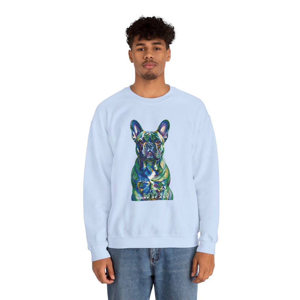 French Bulldog Sweatshirt | Living Work of Art Collection | Pointillism Style