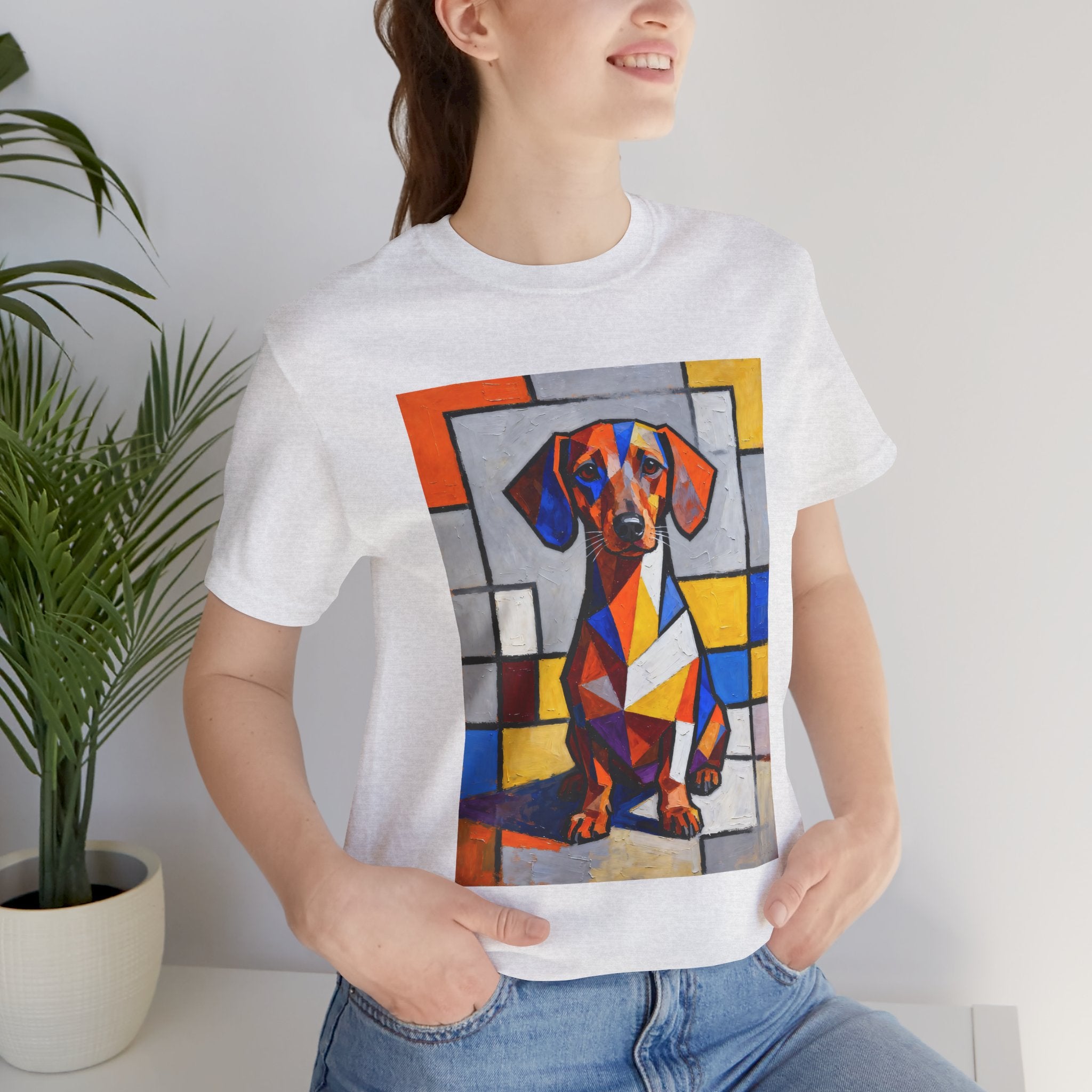 Dachshund T Shirt | Living Work of Art Collection | Cubist Style