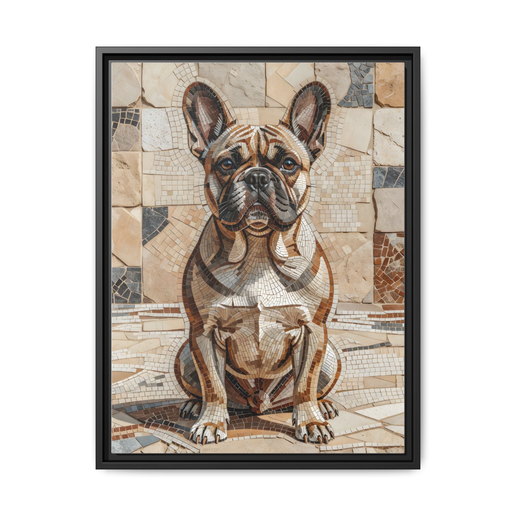 French Bulldog Canvas Wall Art | Living Work of Art Collection | Mosaic Style Print