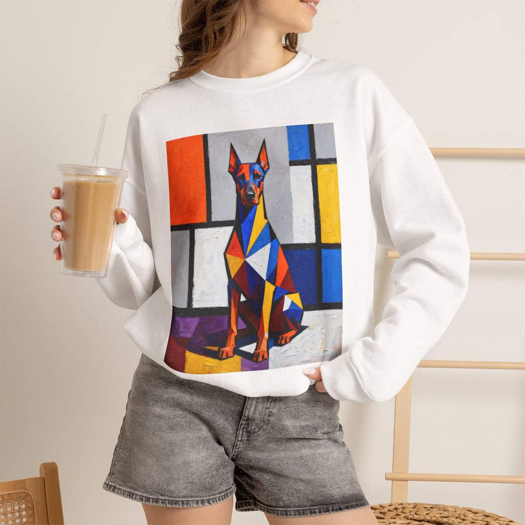 Doberman Pinscher Sweatshirt | Living Work of Art Collection | Cubist Style