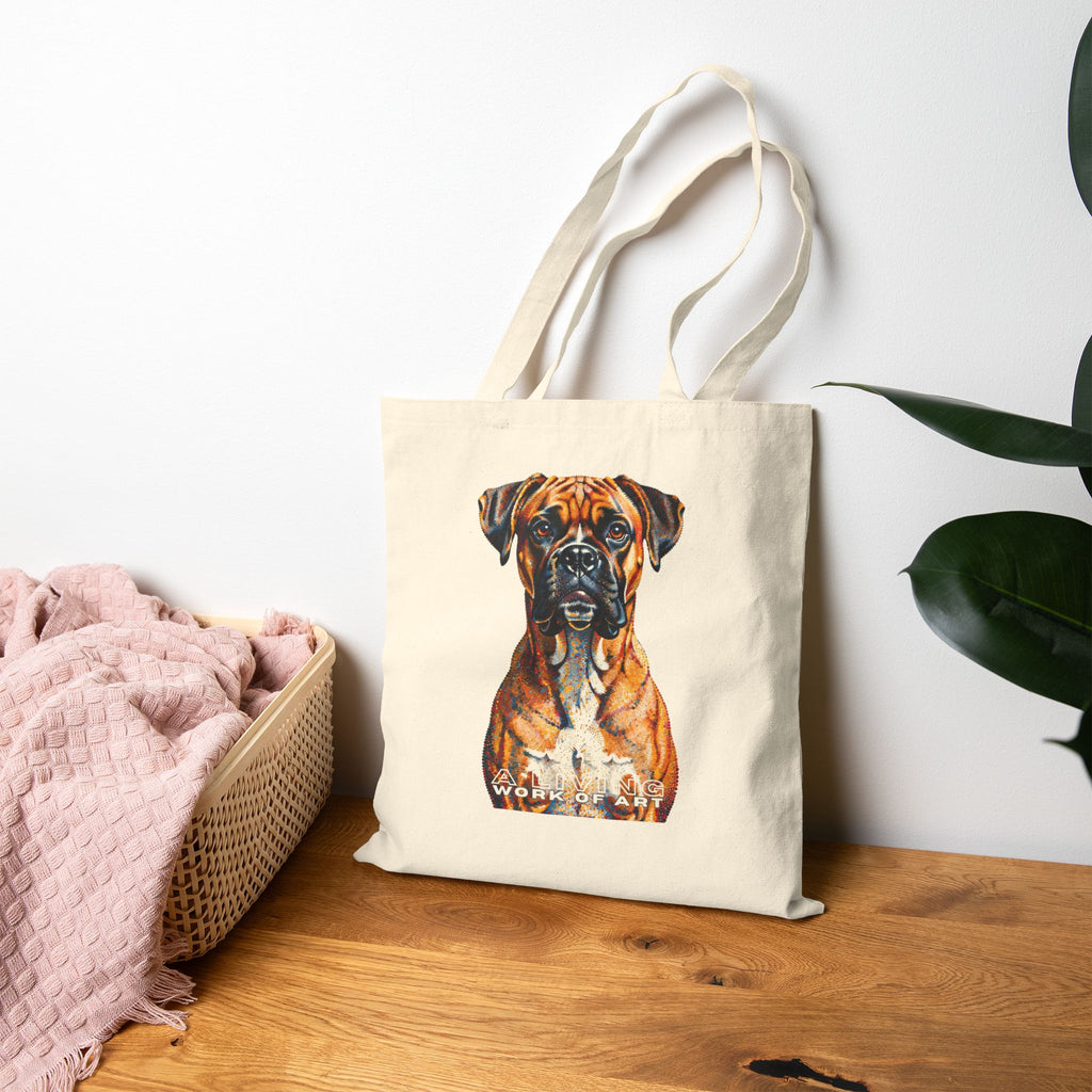 Boxer Tote Bag | Living Work of Art Collection | Pointillism Style