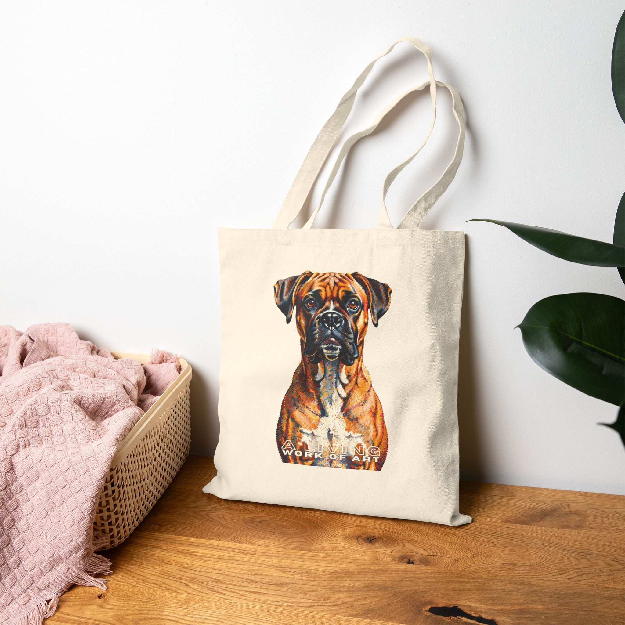 Boxer Tote Bag | Living Work of Art Collection | Pointillism Style